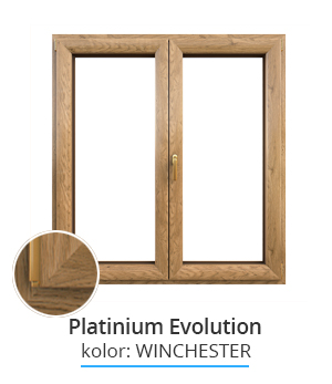 Okno Platinium Evolution, kolor: winchester