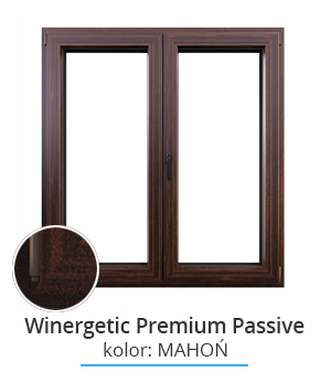 Okno Winergetic Premium, kolor: mahoń